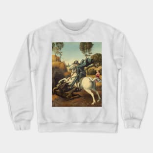 Saint George and the Dragon Oil Painting By Raphael Crewneck Sweatshirt